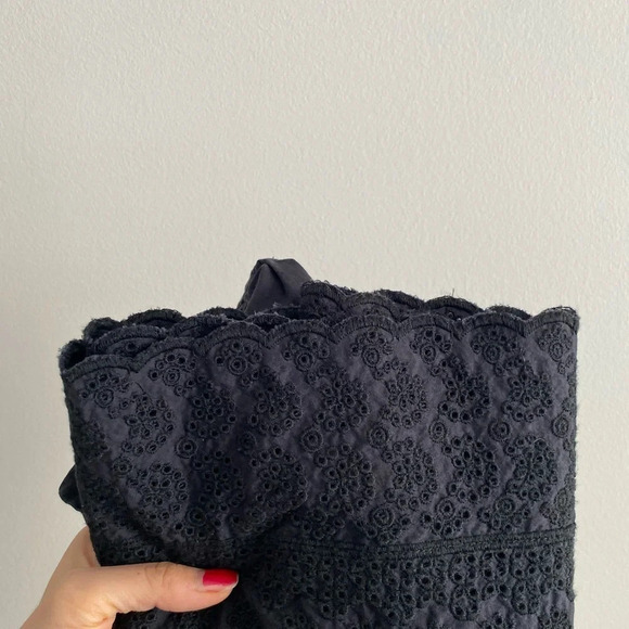 ALL Saints Livia Trixie Black Off Shoulder Smocked Eyelet  Mini Cotton Dress S - Picture 9 of 9